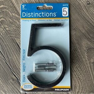 Hillman Group 844715 5in. #5 Distinctions Floating Mount House Number Black